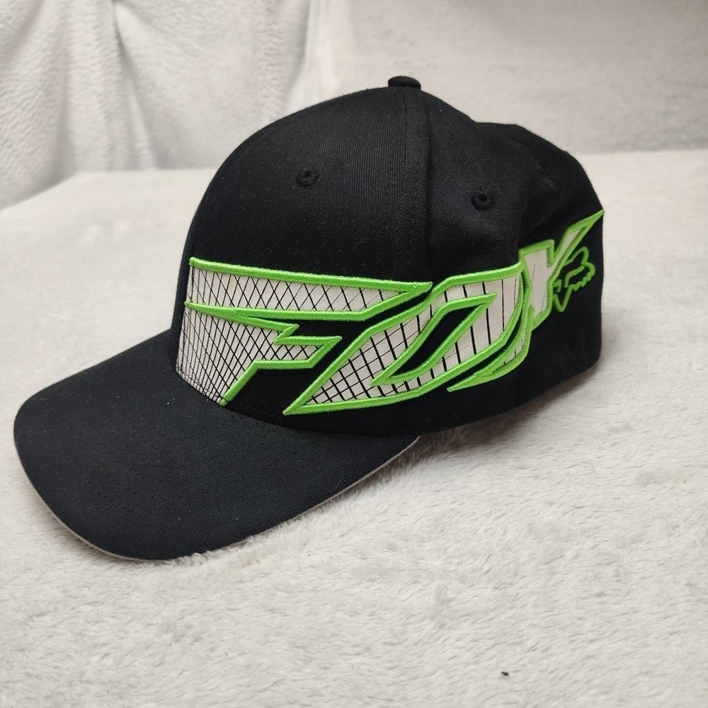 Fox Racing Hat Cap Fitted Mens XL Black Cotton Spandex Twill Motorcycle Flexfit